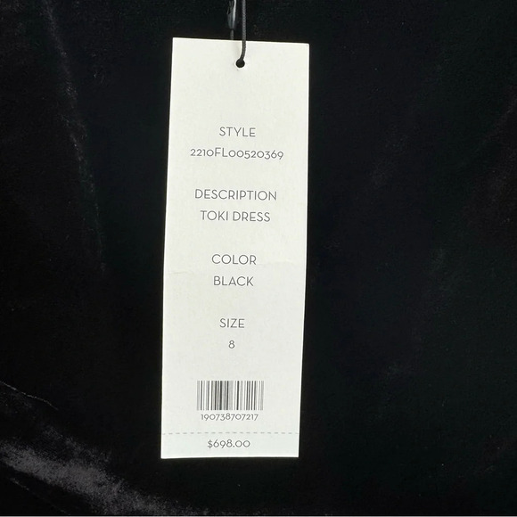 NWT Veronica Beard 8 Toki Black Velvet Ruched Square Neck LBD Cocktail Dress - Picture 6 of 10